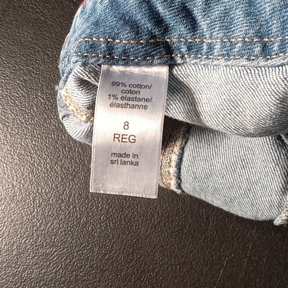 Woman's jeans, good stretch blue. 8 regular. High-rise flare. - Picture 4 of 10